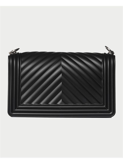 Borsa nera Marc Ellis con tracolla in catena MARC ELLIS | FLAT M 25BLACK/SATIN SILVER